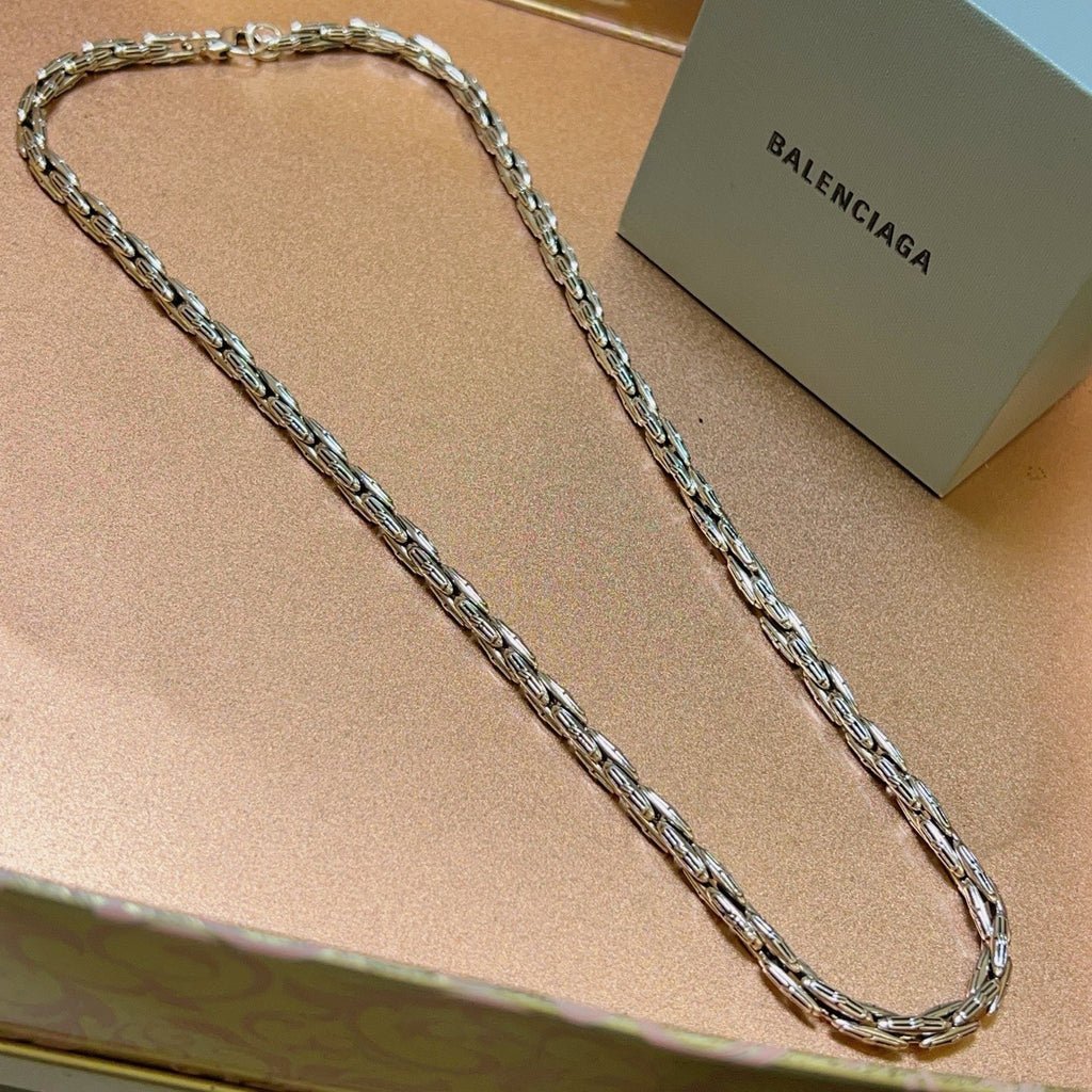 Geometric Emblem Pendant Necklace in Polished Metal-Tone – Vintage Detail – Design 058 front product view