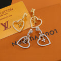 Letter Emblem Stud Earrings in Polished Metal-Tone – Design 020 main product view