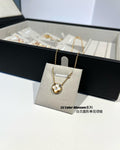 Round Pendant Necklace in Polished Metal-Tone – Design 002 main product view