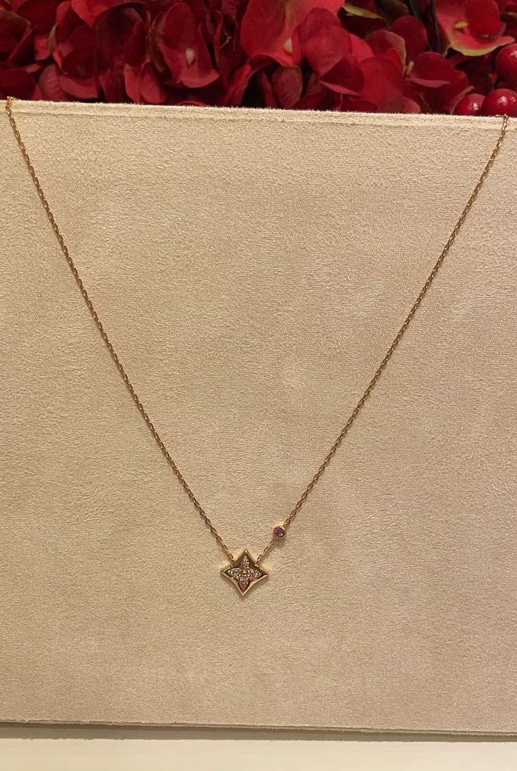 Geometric Emblem Pendant Necklace in Polished Metal-Tone – Design 025 front product view