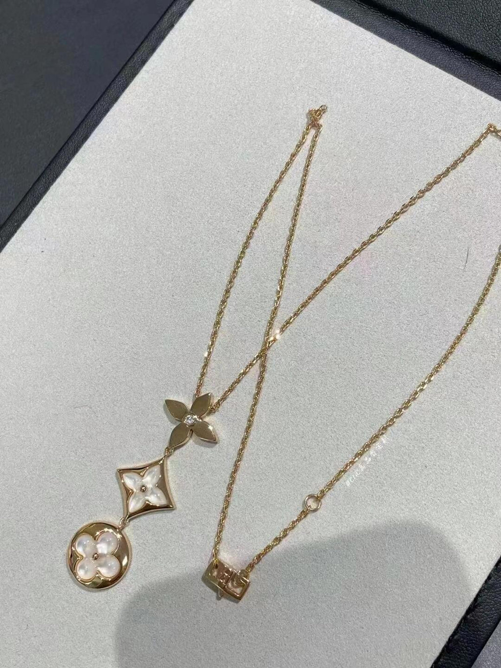 Geometric Emblem Pendant Necklace in Polished Metal-Tone – Design 024 close-up detail