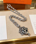 Toggle Pendant Necklace in Polished Metal-Tone – Toggle Detail – Design 020 main product view