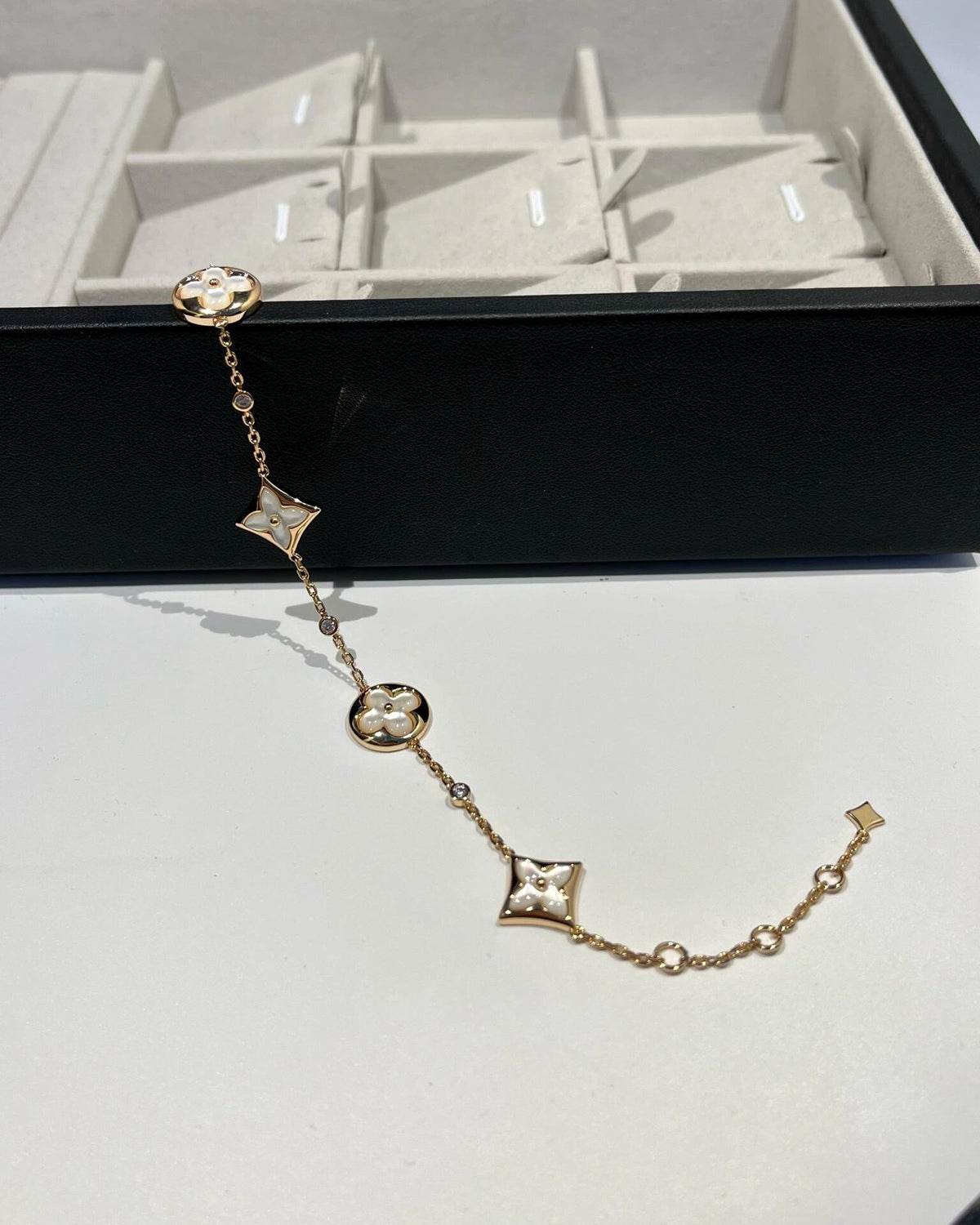 Geometric Emblem Bracelet in Polished Metal-Tone – Design 015 front product view