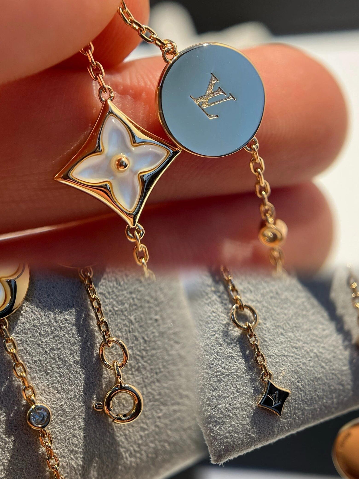 Geometric Emblem Bracelet in Polished Metal-Tone – Design 015 front product view
