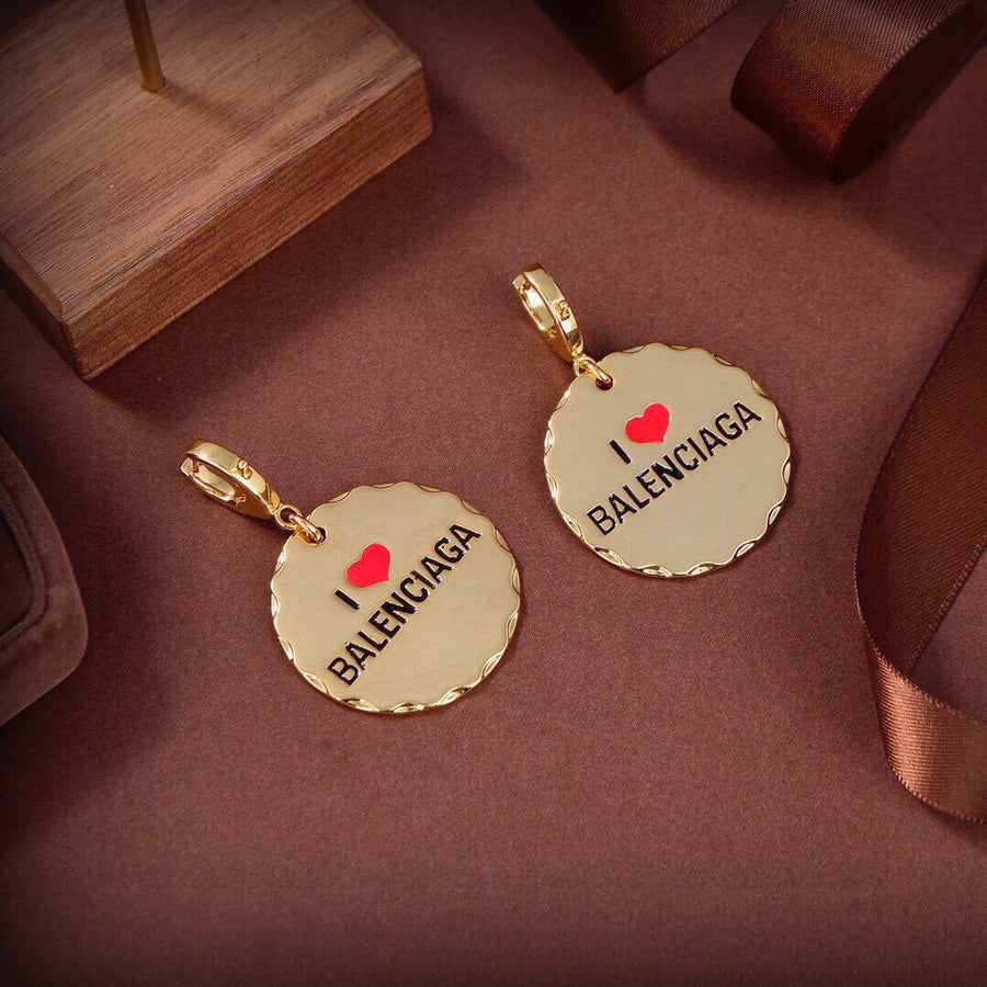 Ring Motif Statement Earrings in Gold-Tone – Design 003 main product view