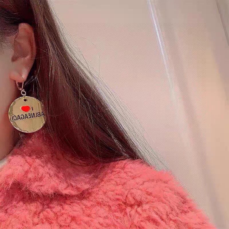 Ring Motif Statement Earrings in Gold-Tone – Design 004 front product view