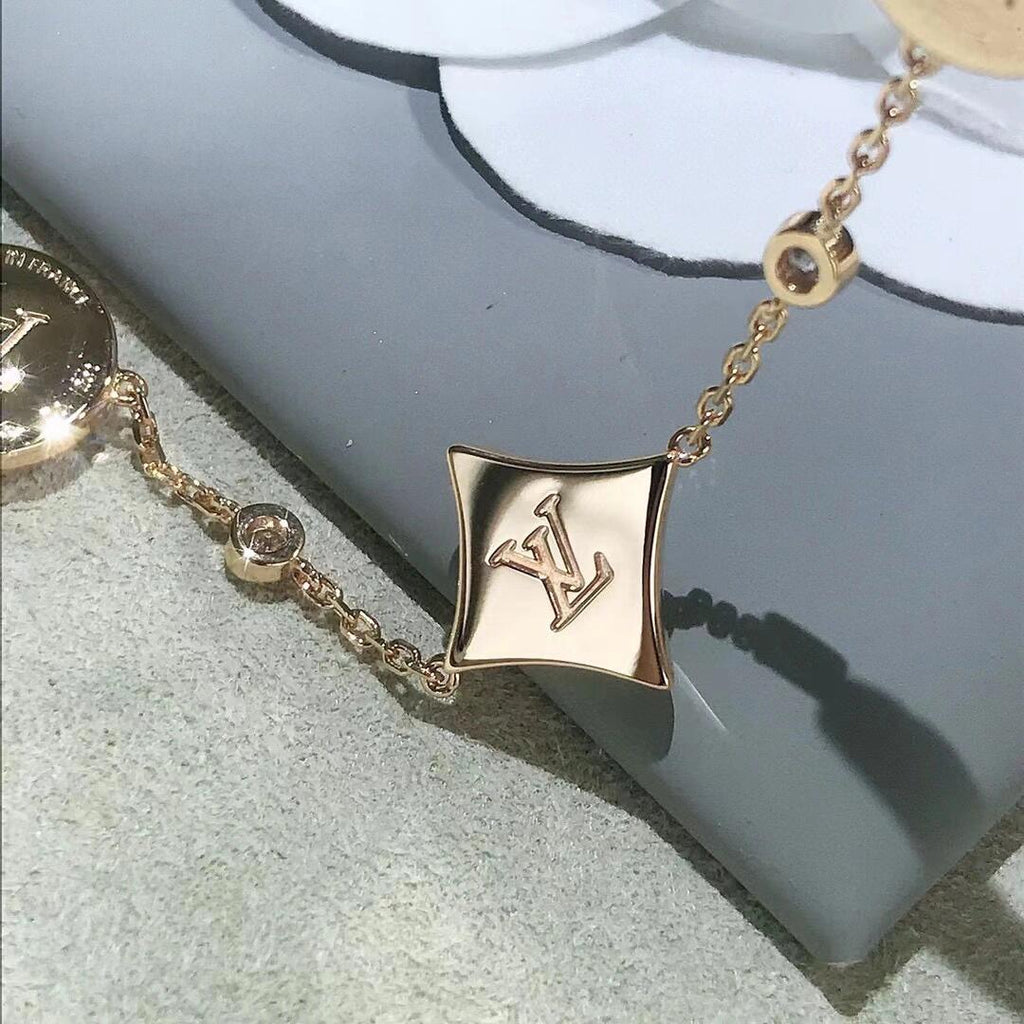 Geometric Emblem Bracelet in Polished Metal-Tone – Design 013 detail view