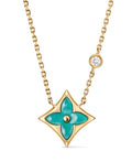 Geometric Emblem Pendant Necklace in Polished Metal-Tone – Design 023 main product view
