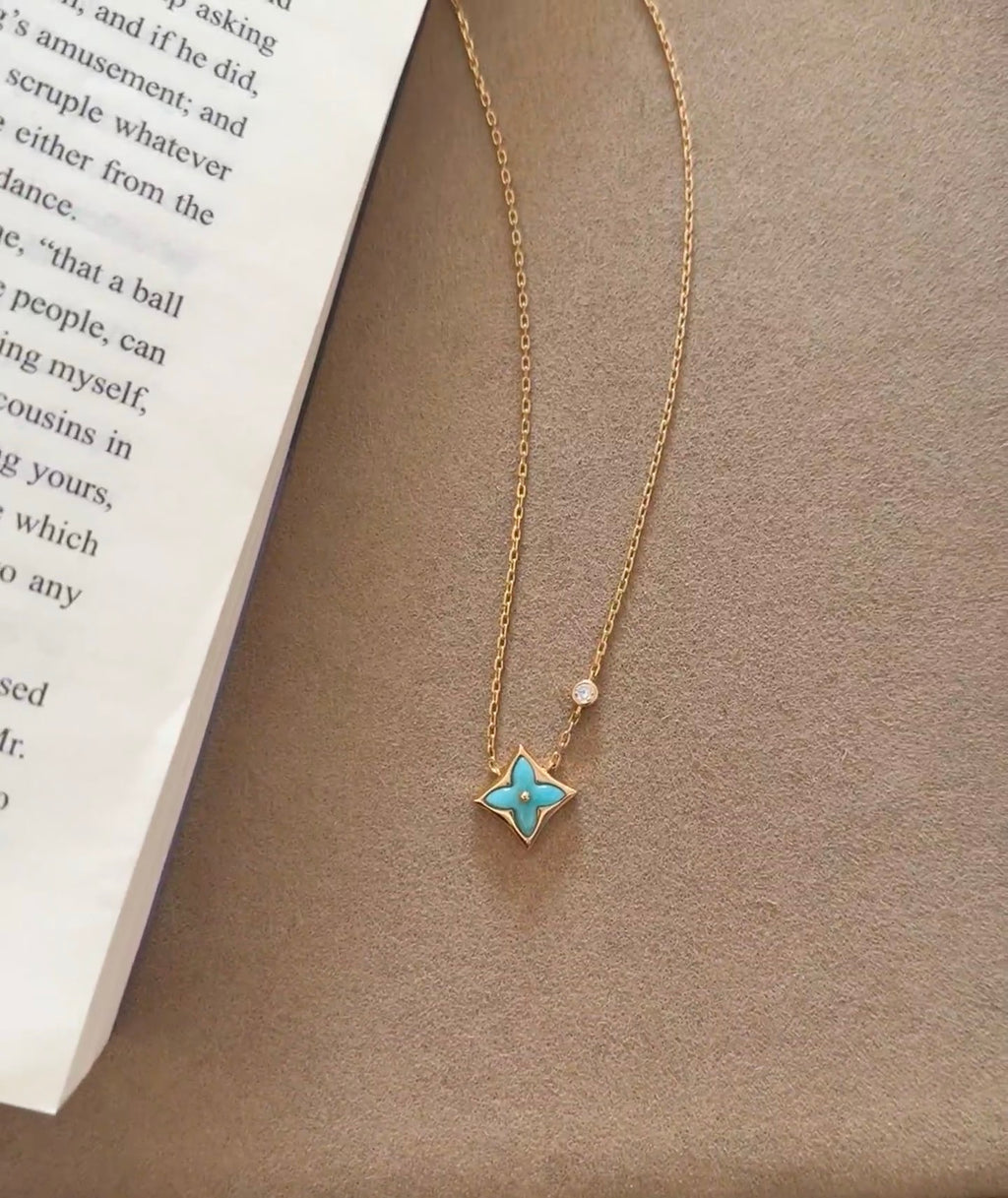 Geometric Emblem Pendant Necklace in Polished Metal-Tone – Design 023 close-up detail