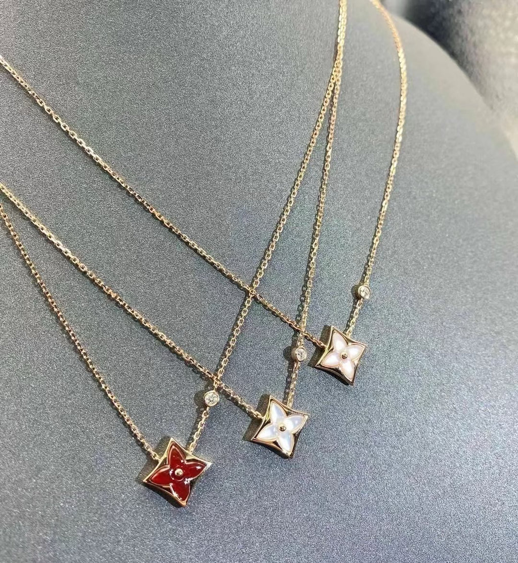Geometric Emblem Pendant Necklace in Polished Metal-Tone – Design 022 main product view