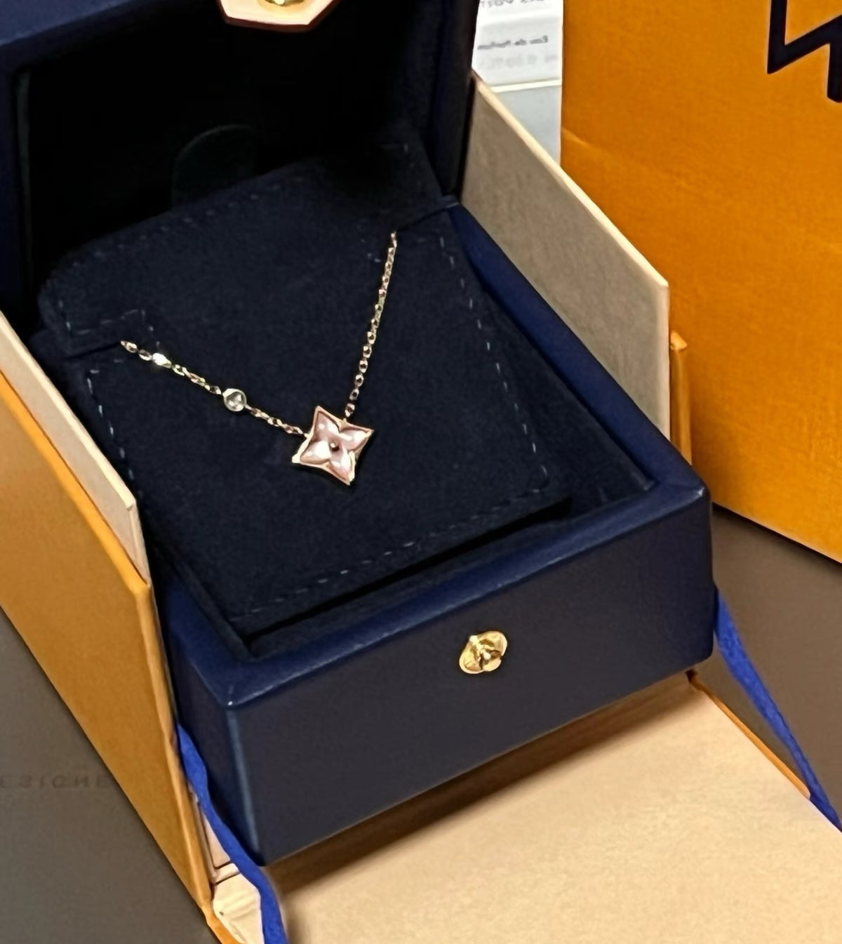 Geometric Emblem Pendant Necklace in Polished Metal-Tone – Design 021 main product view