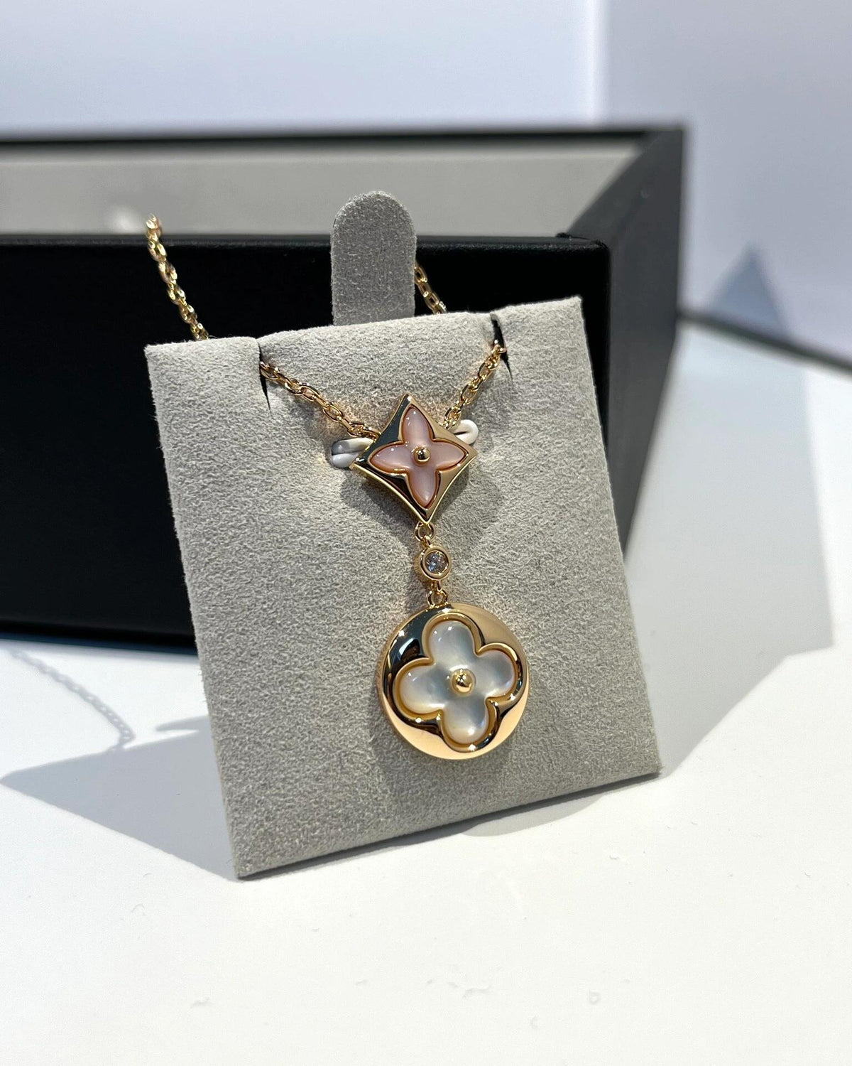 Geometric Emblem Pendant Necklace in Polished Metal-Tone – Design 019 main product view