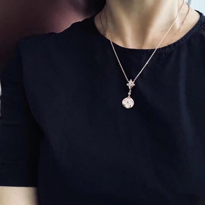 Geometric Emblem Pendant Necklace in Polished Metal-Tone – Design 018 front product view