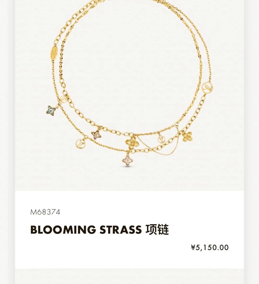 Floral Pendant Necklace in Gold-Tone – Design 003 main product view