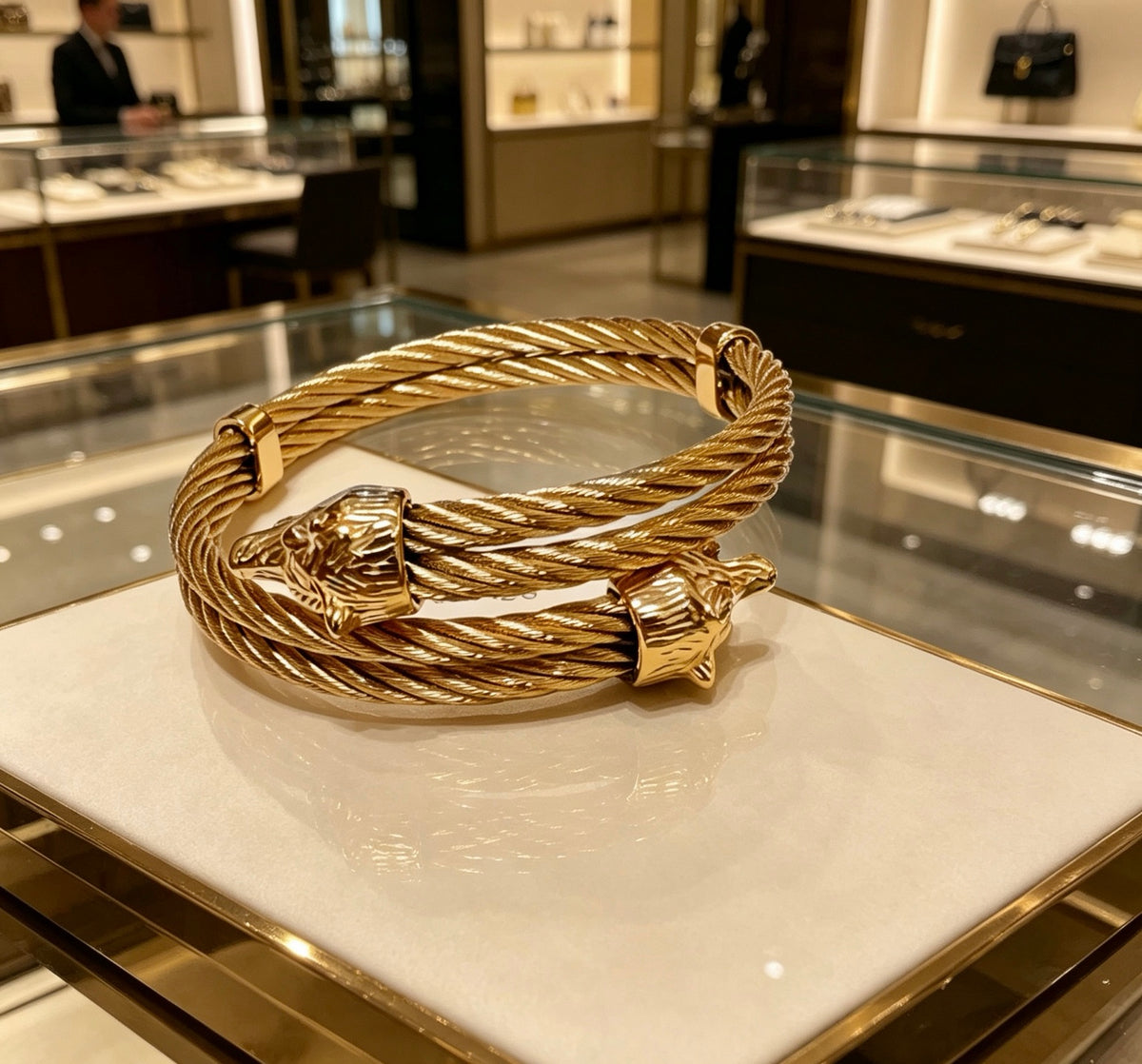 Double-G Emblem Bangle in Gold-Tone – Design 008 front product view