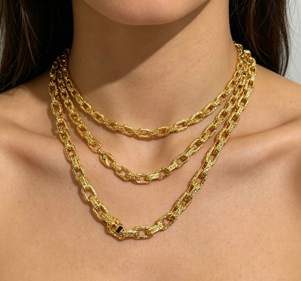 Geometric Emblem Pendant Necklace in Polished Metal-Tone – Design 010 styled product view
