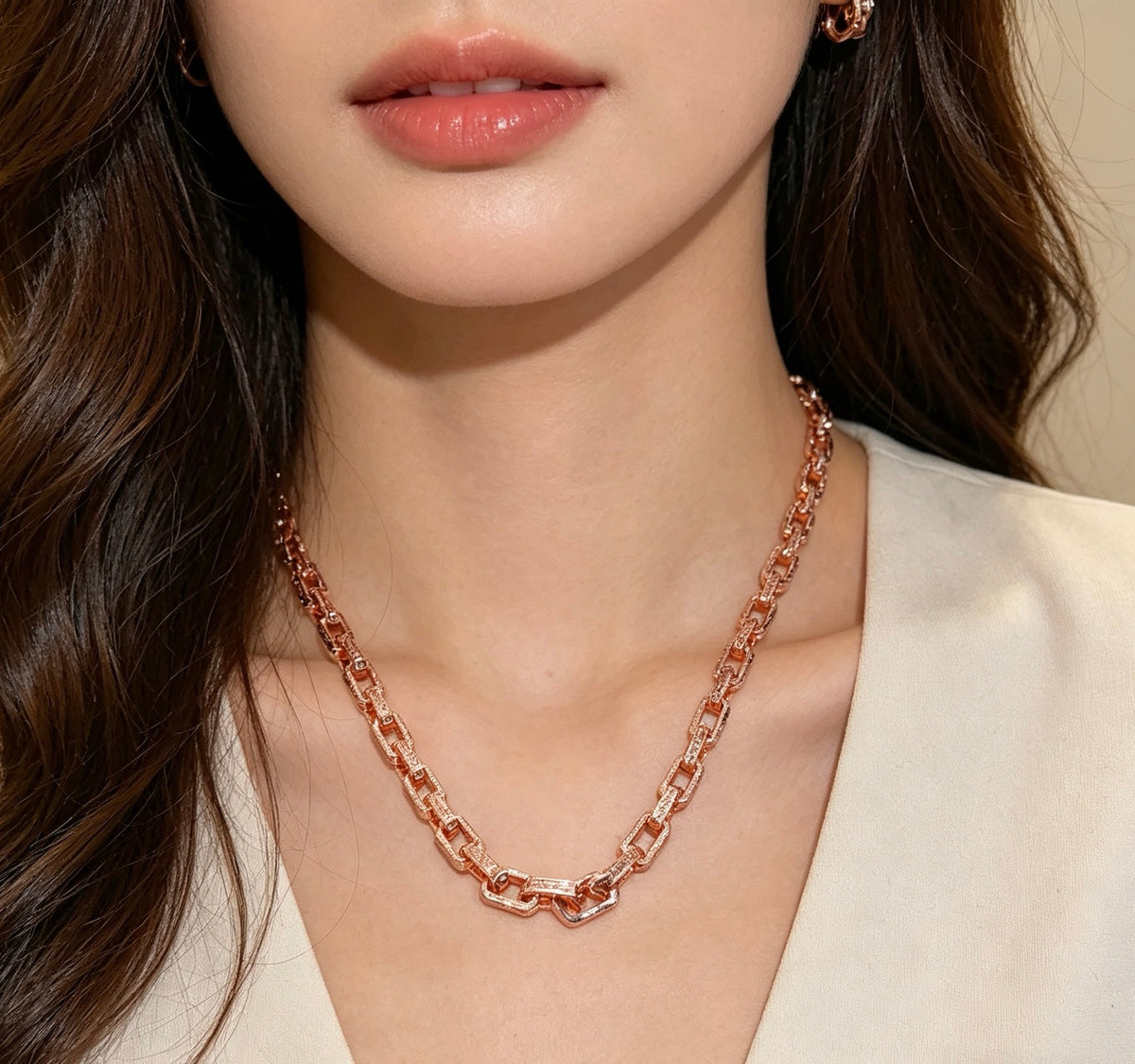 Geometric Emblem Pendant Necklace in Polished Metal-Tone – Design 004 detail view