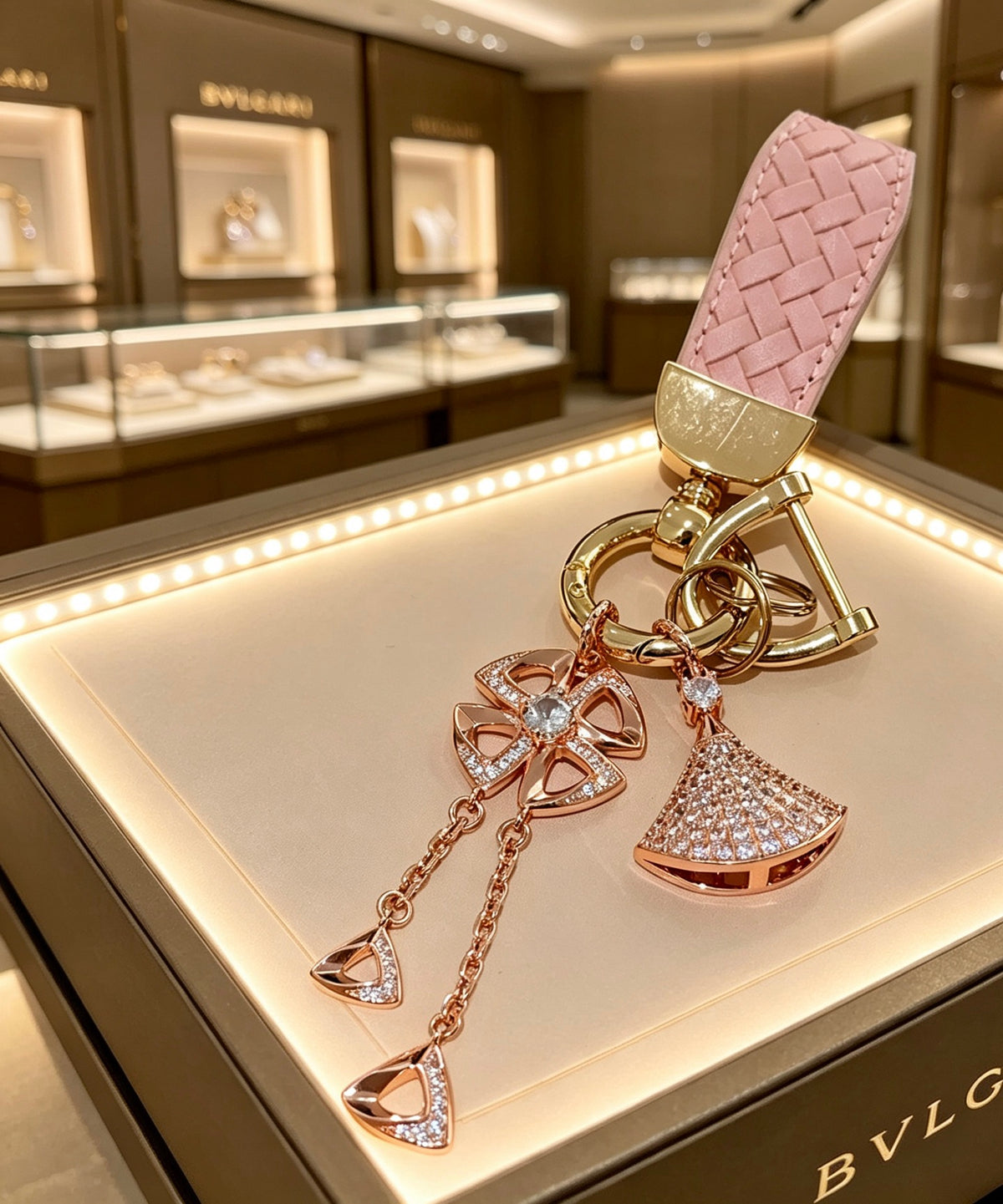 Key Jewelry Accessory in Polished Metal-Tone – Design 003 styled product view