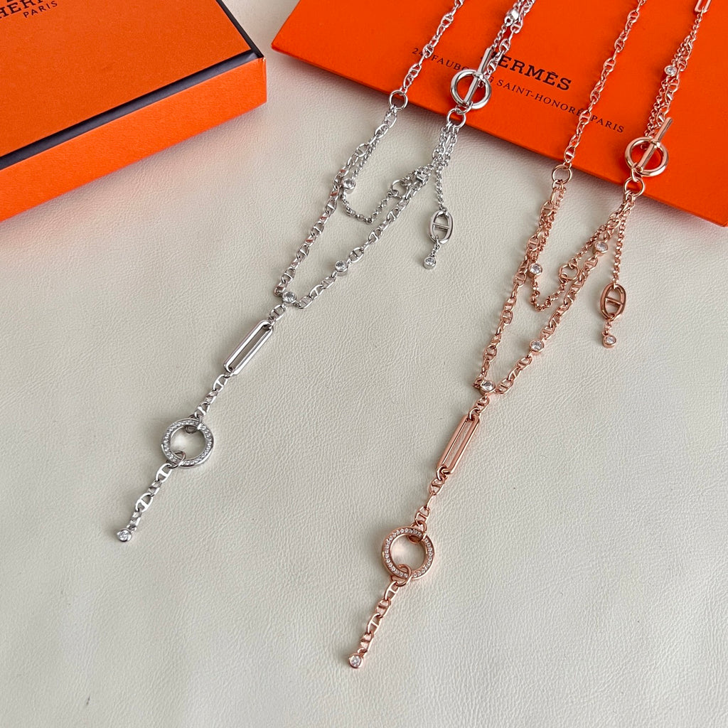 Horse Pendant Necklace in Polished Metal-Tone – Design 019 styled product view