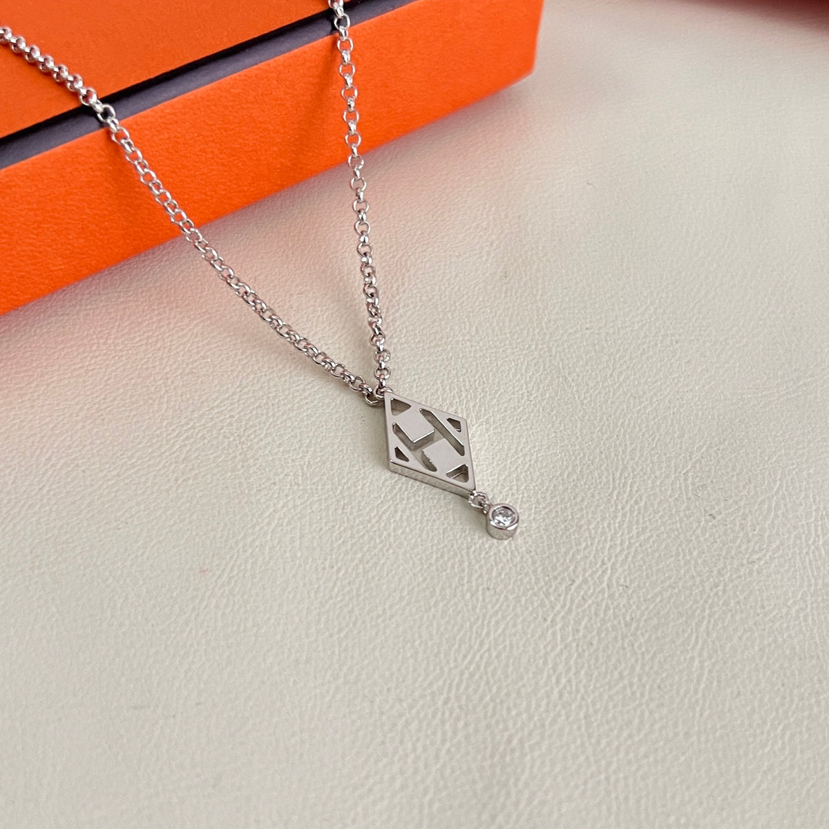 Toggle Pendant Necklace in Polished Metal-Tone – Toggle Detail – Design 023 styled product view