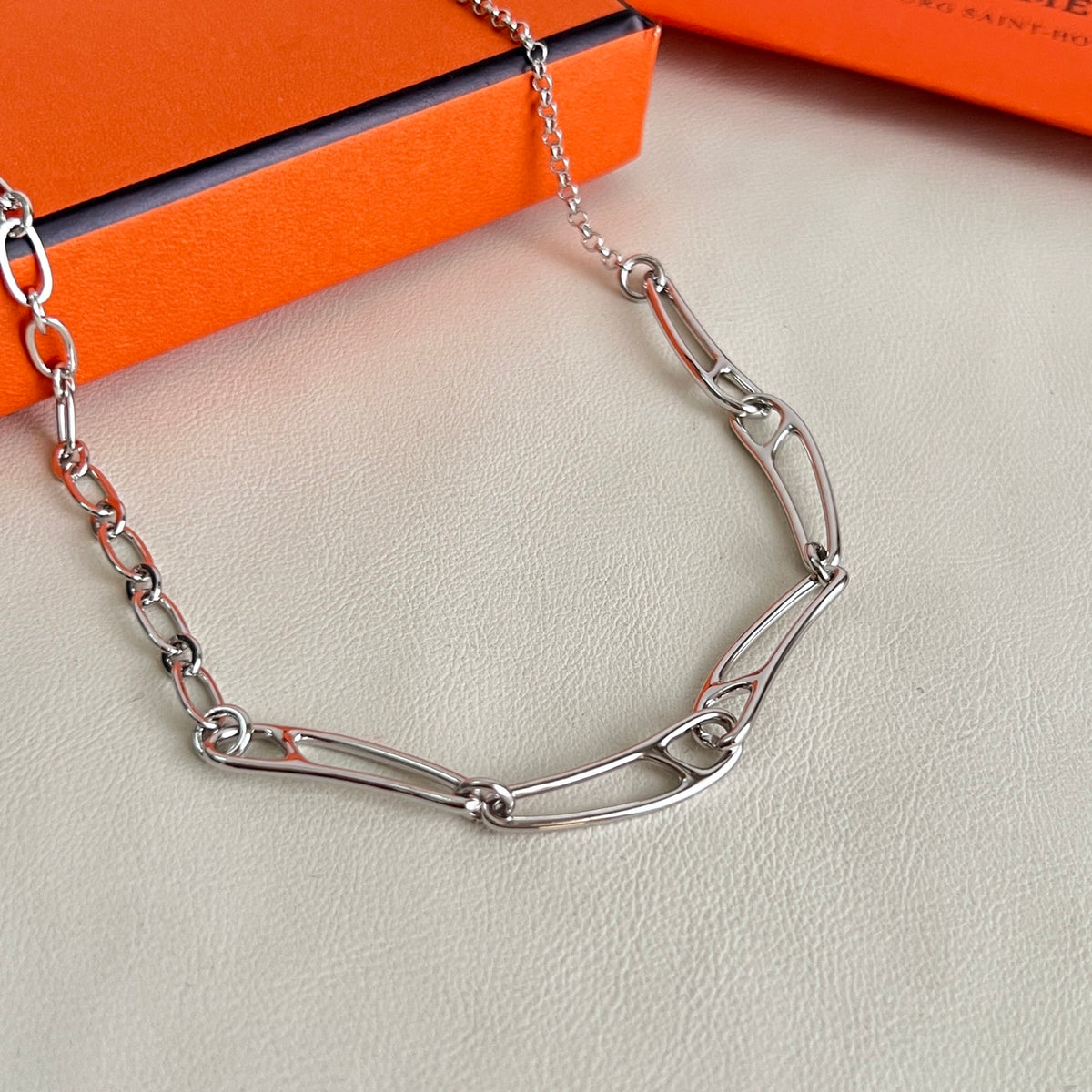 Horse Pendant Necklace in Polished Metal-Tone – Design 025 main product view
