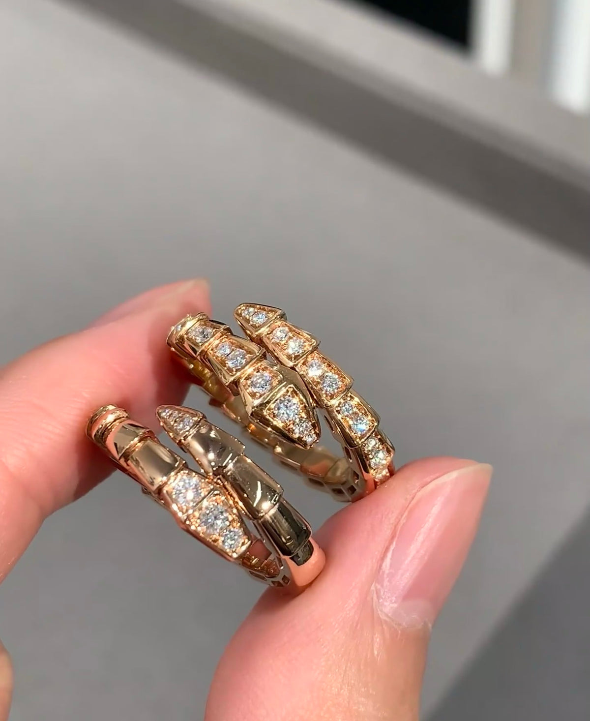 Serpentine Statement Ring in Rose-Gold-Tone – Rose Gold Detail main product view