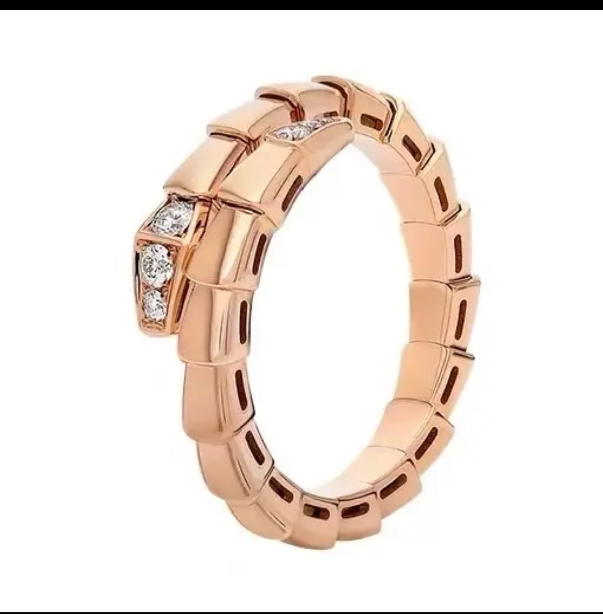 Serpentine Statement Ring in Rose-Gold-Tone – Rose Gold Detail detail view