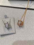 Geometric Emblem Pendant Necklace in Rose-Gold-Tone – Rose Gold Detail – Design 012 main product view