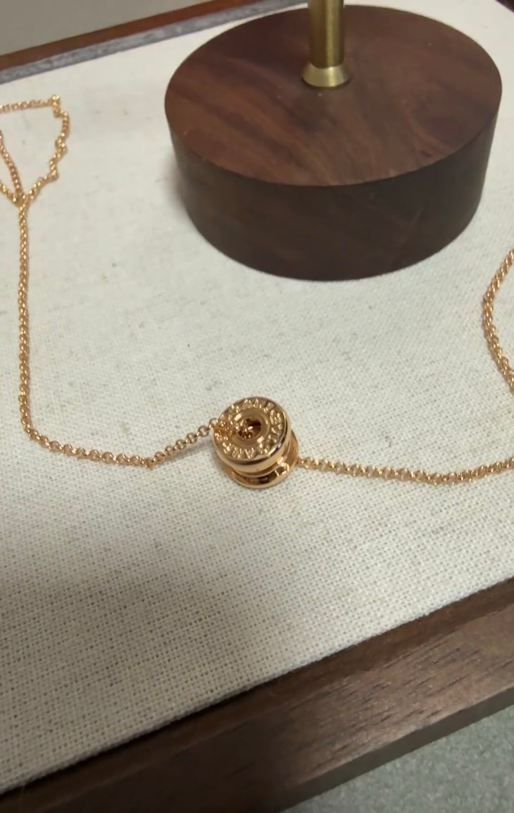 Geometric Emblem Pendant Necklace in Rose-Gold-Tone – Rose Gold Detail – Design 011 detail view