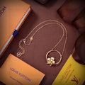 Geometric Emblem Pendant Necklace in Polished Metal-Tone – Design 026 main product view