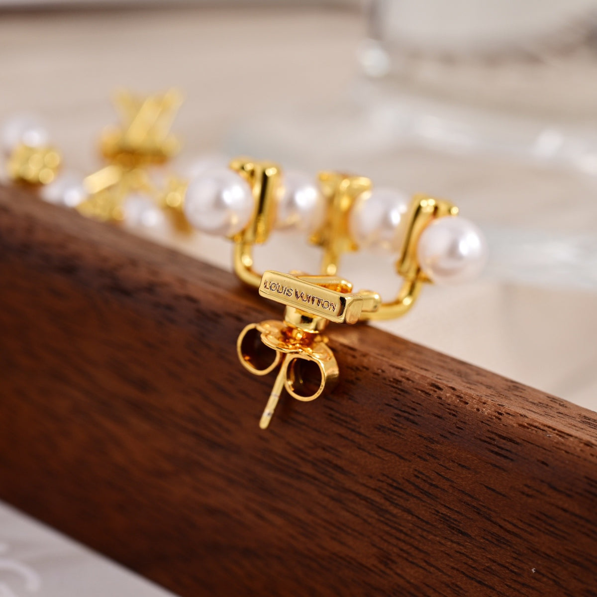 Geometric Emblem Stud Earrings in Polished Metal-Tone – Design 025 styled product view