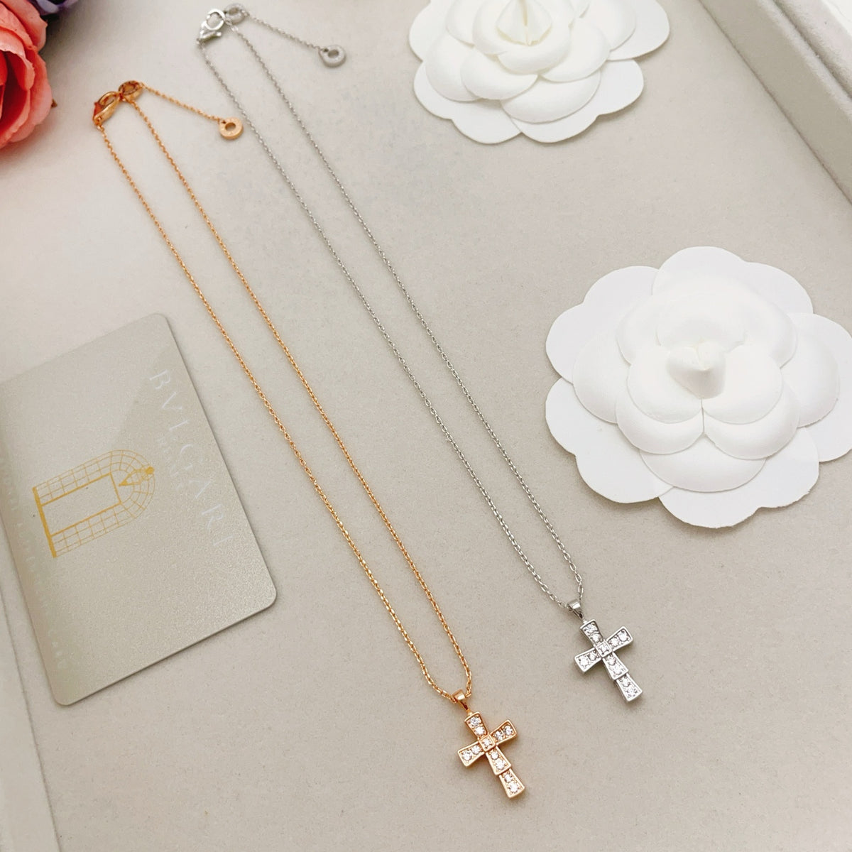Cross Pendant Necklace in Silver-Tone main product view