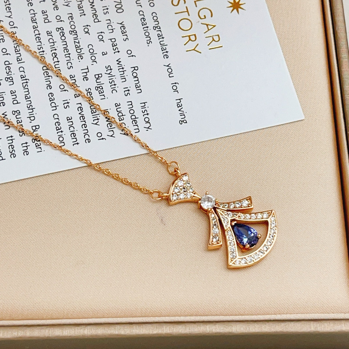 Geometric Emblem Pendant Necklace in Rose-Gold-Tone – Rose Gold Detail detail view