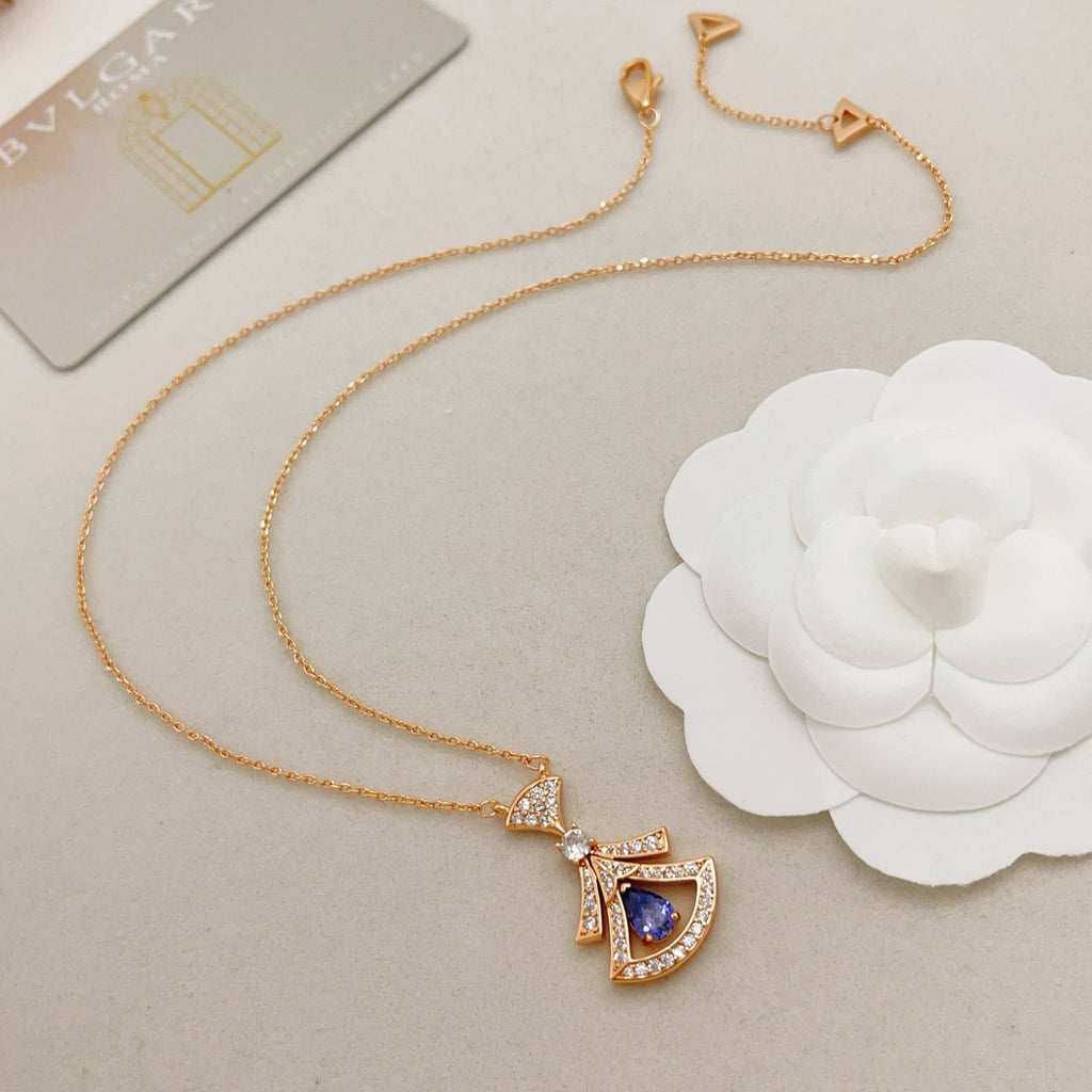 Geometric Emblem Pendant Necklace in Rose-Gold-Tone – Rose Gold Detail front product view