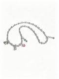 Signature Motif Pendant Necklace in Silver-Tone – Vintage Detail – Design 21 main product view