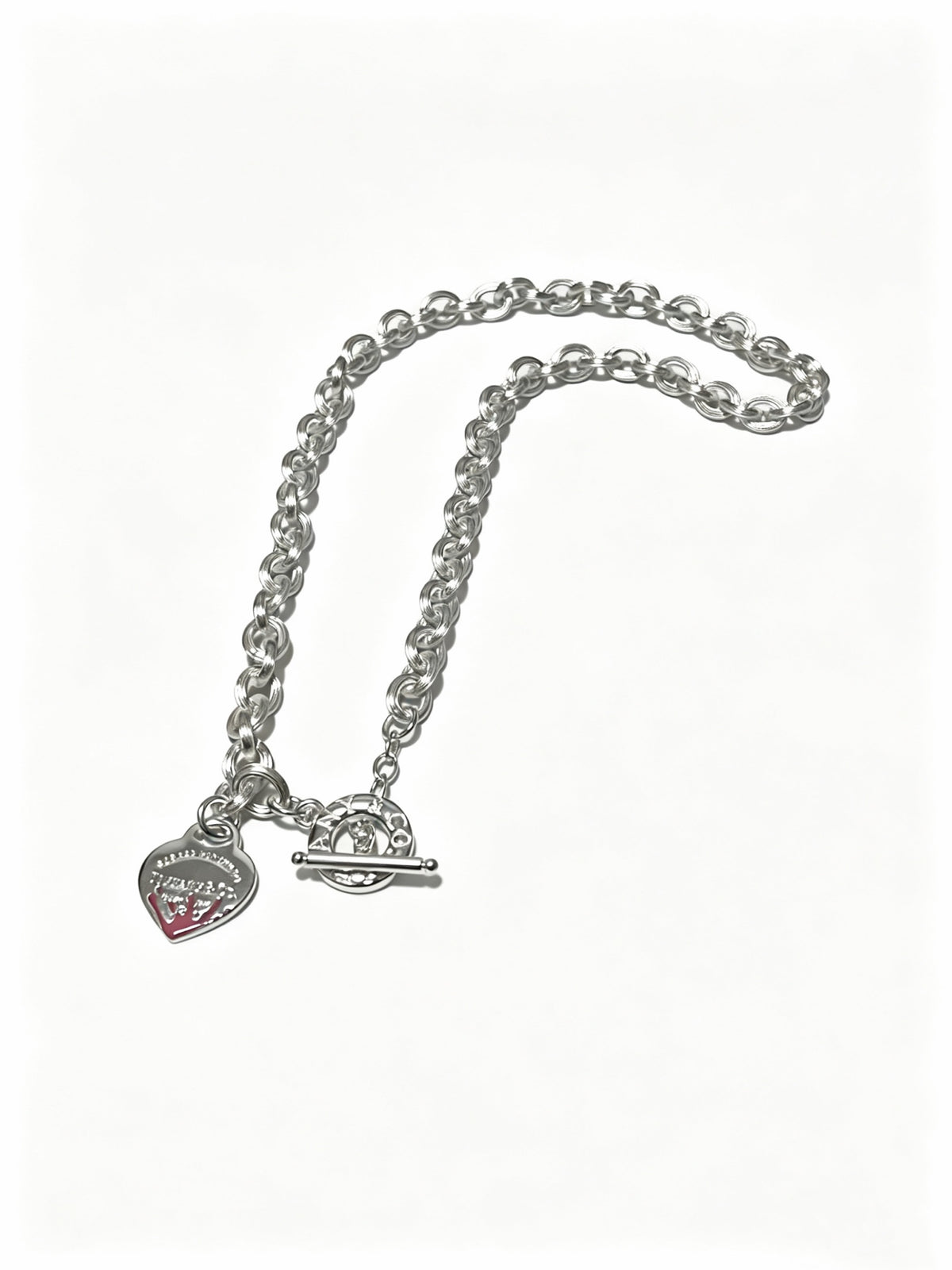 Signature Motif Pendant Necklace in Silver-Tone – Vintage Detail – Design 19 main product view