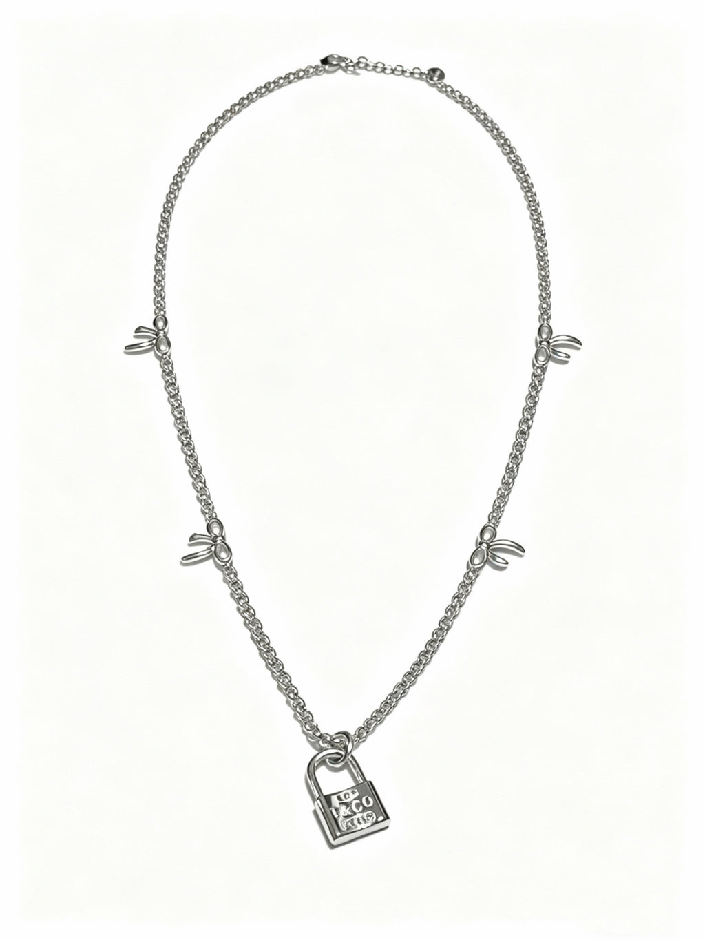 Signature Motif Pendant Necklace in Silver-Tone – Vintage Detail – Design 17 main product view
