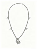 Signature Motif Pendant Necklace in Silver-Tone – Vintage Detail – Design 17 main product view