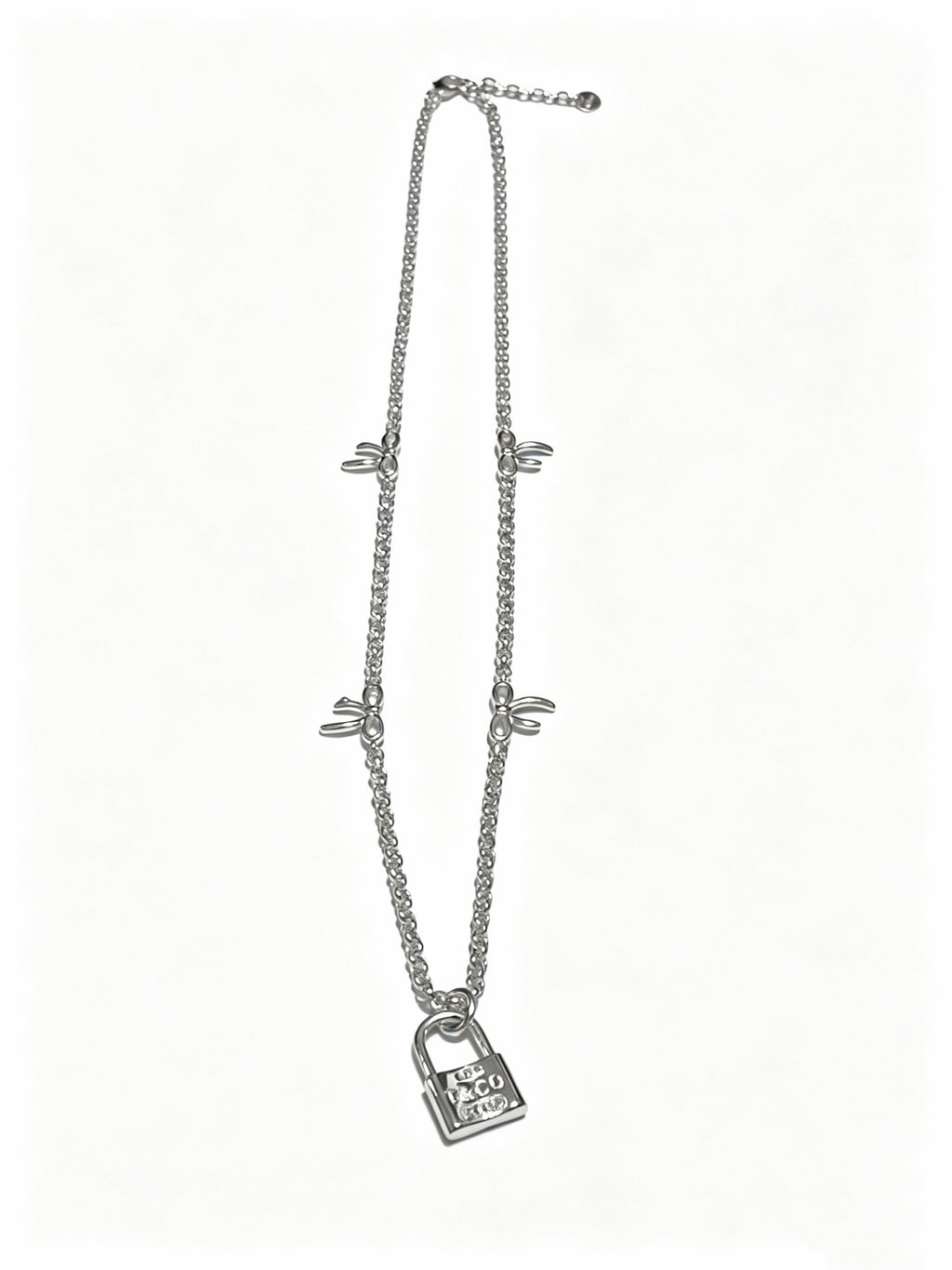 Signature Motif Pendant Necklace in Silver-Tone – Vintage Detail – Design 17 front product view