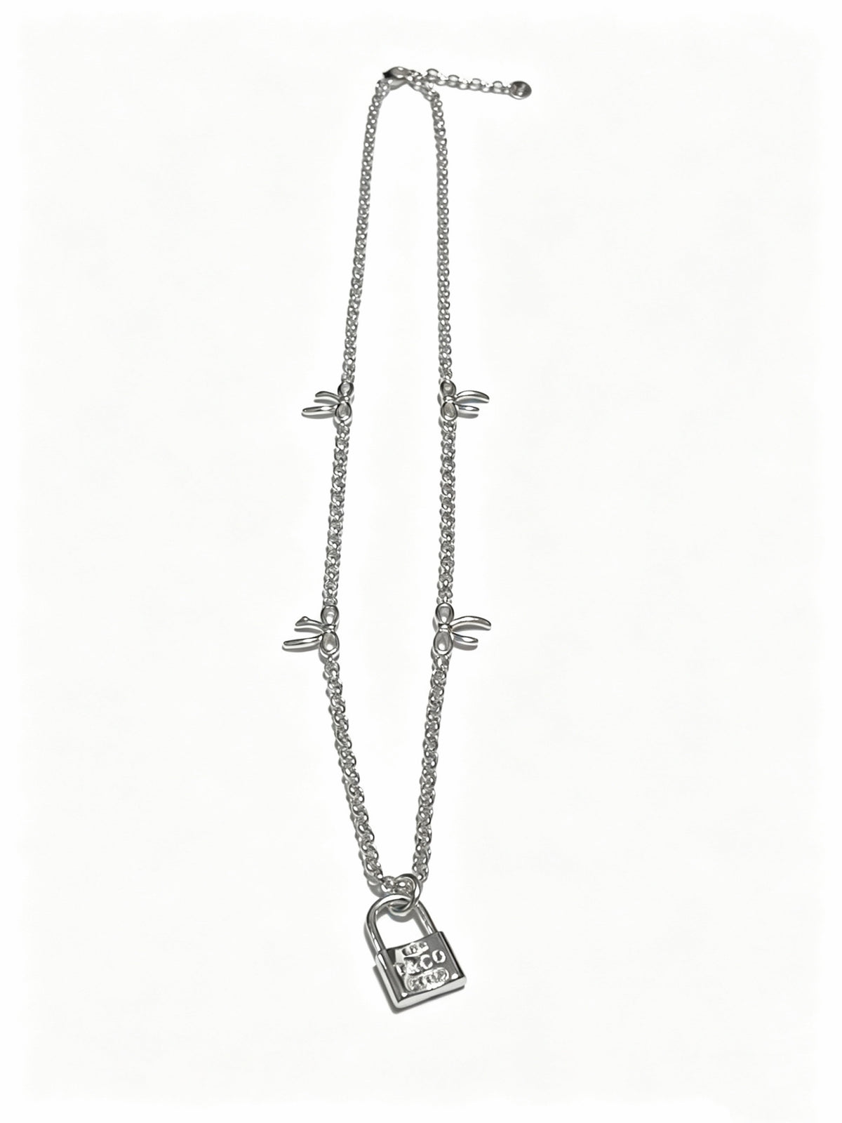 Signature Motif Pendant Necklace in Silver-Tone – Vintage Detail – Design 17 front product view