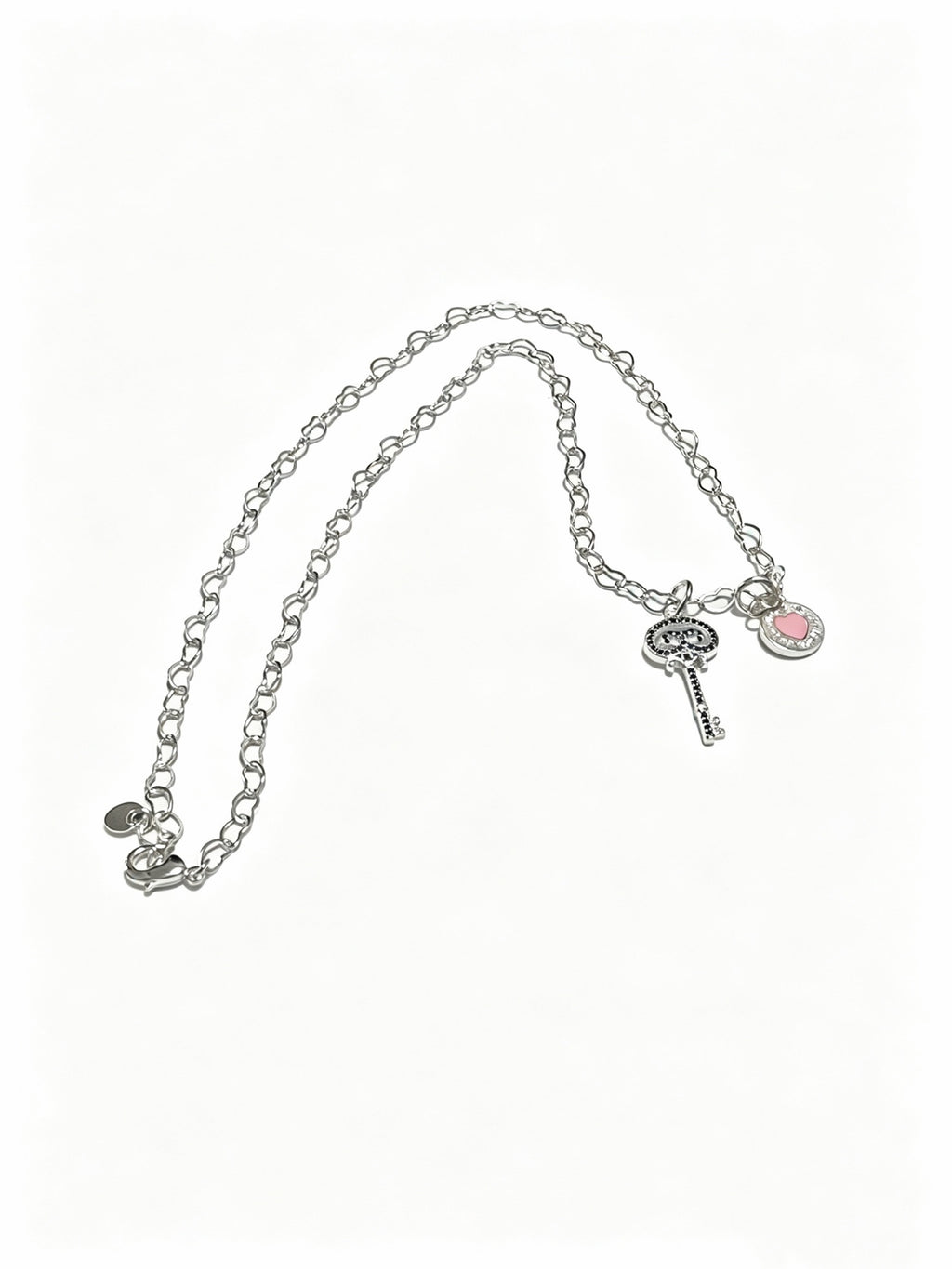 Signature Motif Pendant Necklace in Silver-Tone – Vintage Detail – Design 16 main product view