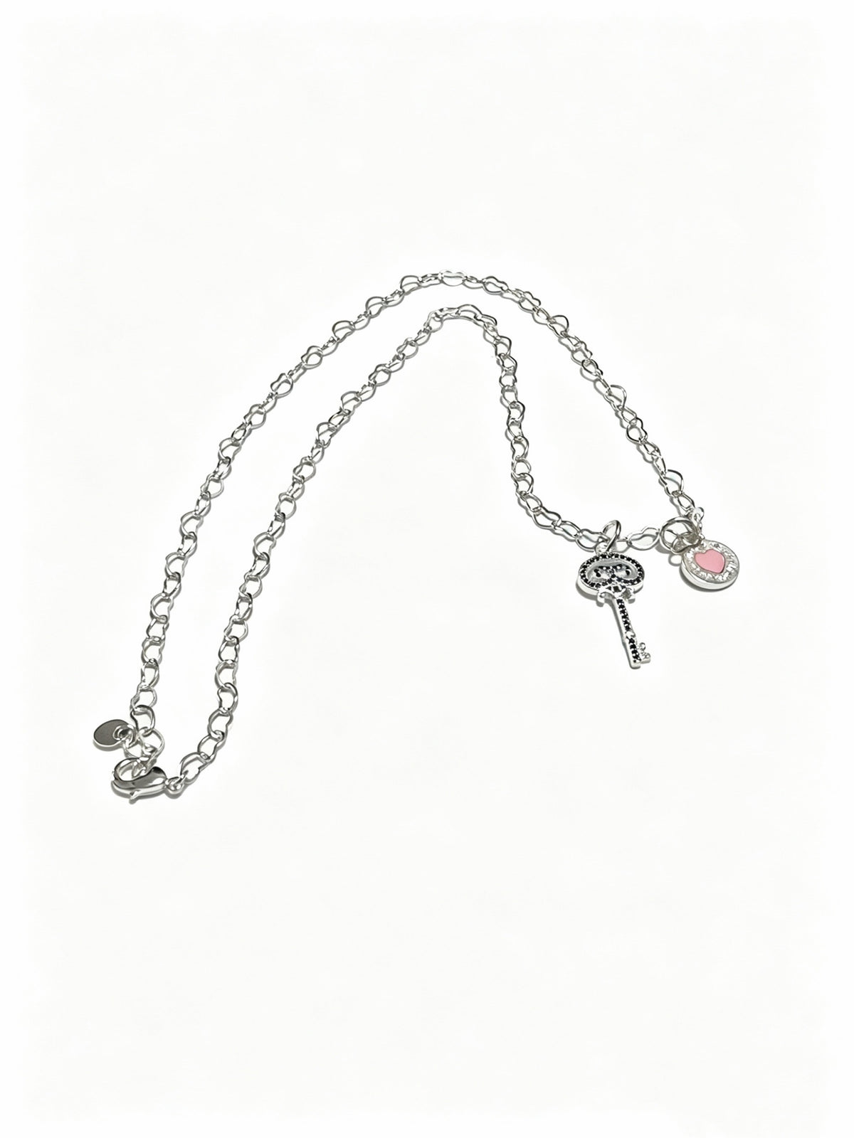 Signature Motif Pendant Necklace in Silver-Tone – Vintage Detail – Design 16 main product view
