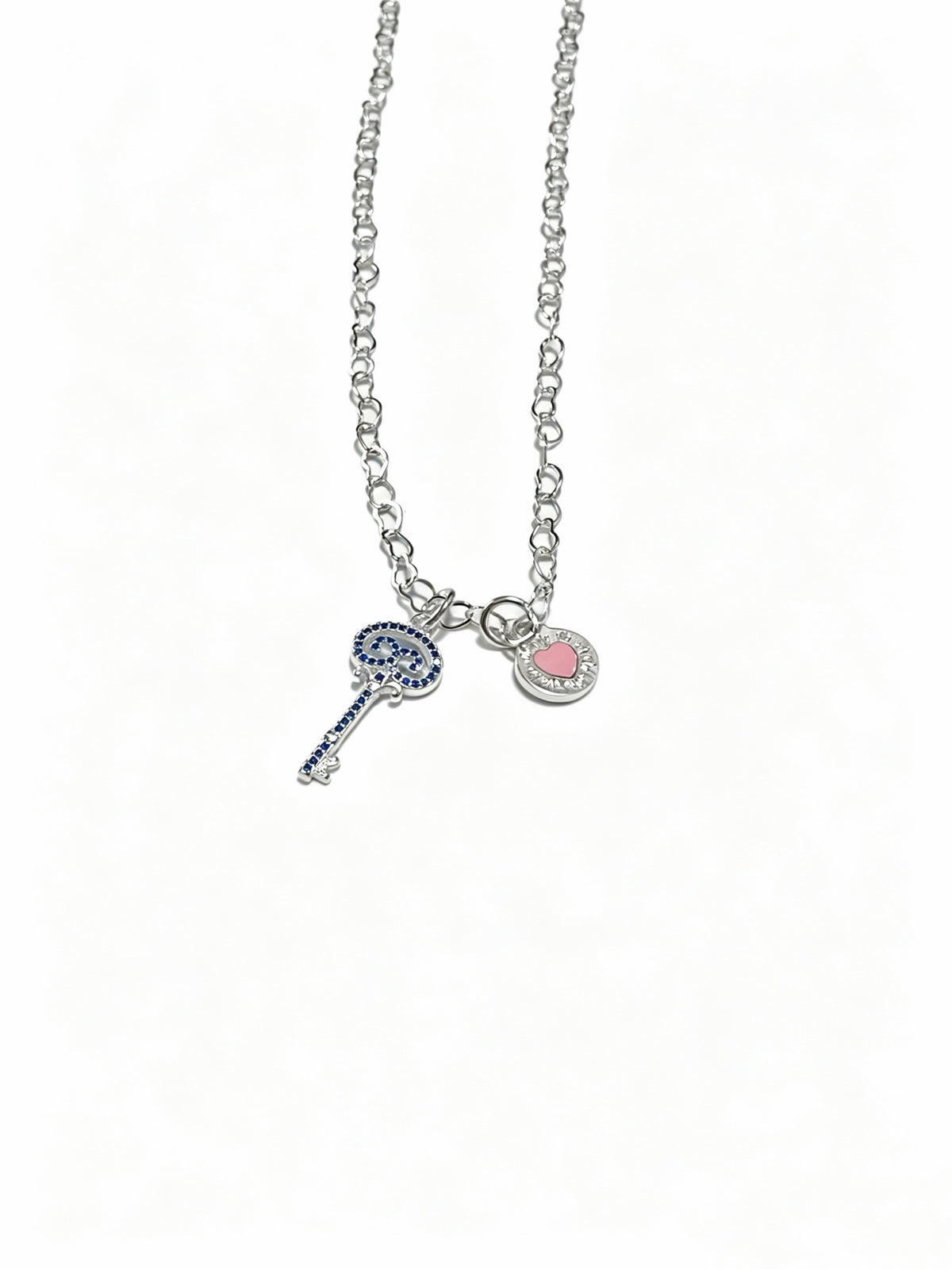 Signature Motif Pendant Necklace in Silver-Tone – Vintage Detail – Design 16 detail view