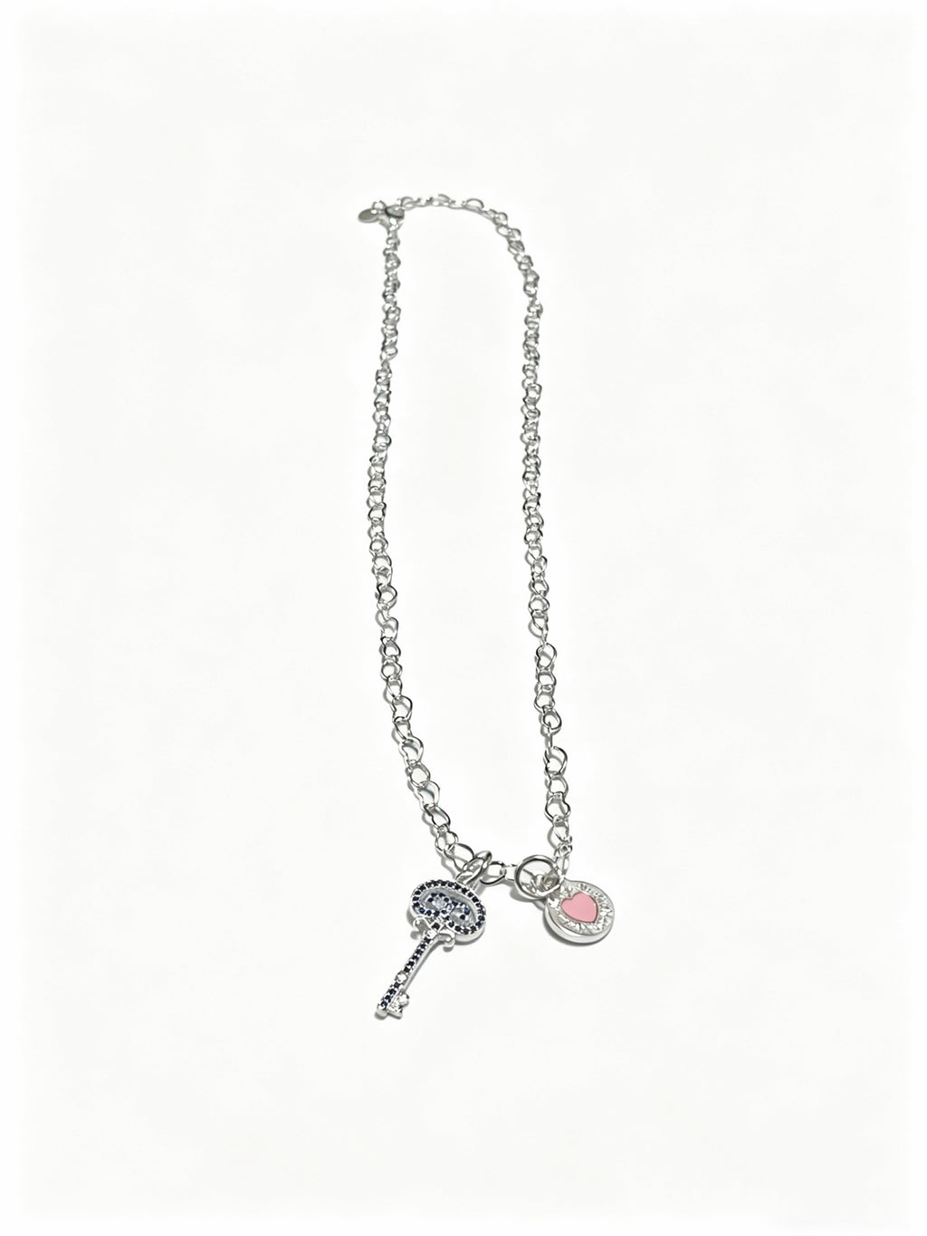 Signature Motif Pendant Necklace in Silver-Tone – Vintage Detail – Design 16 front product view