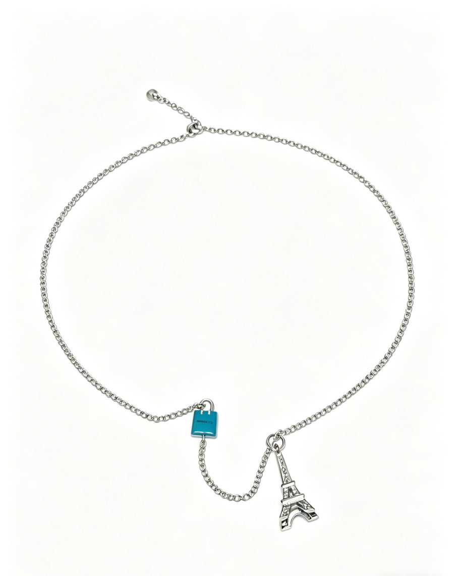 Signature Motif Pendant Necklace in Silver-Tone – Vintage Detail – Design 11 main product view