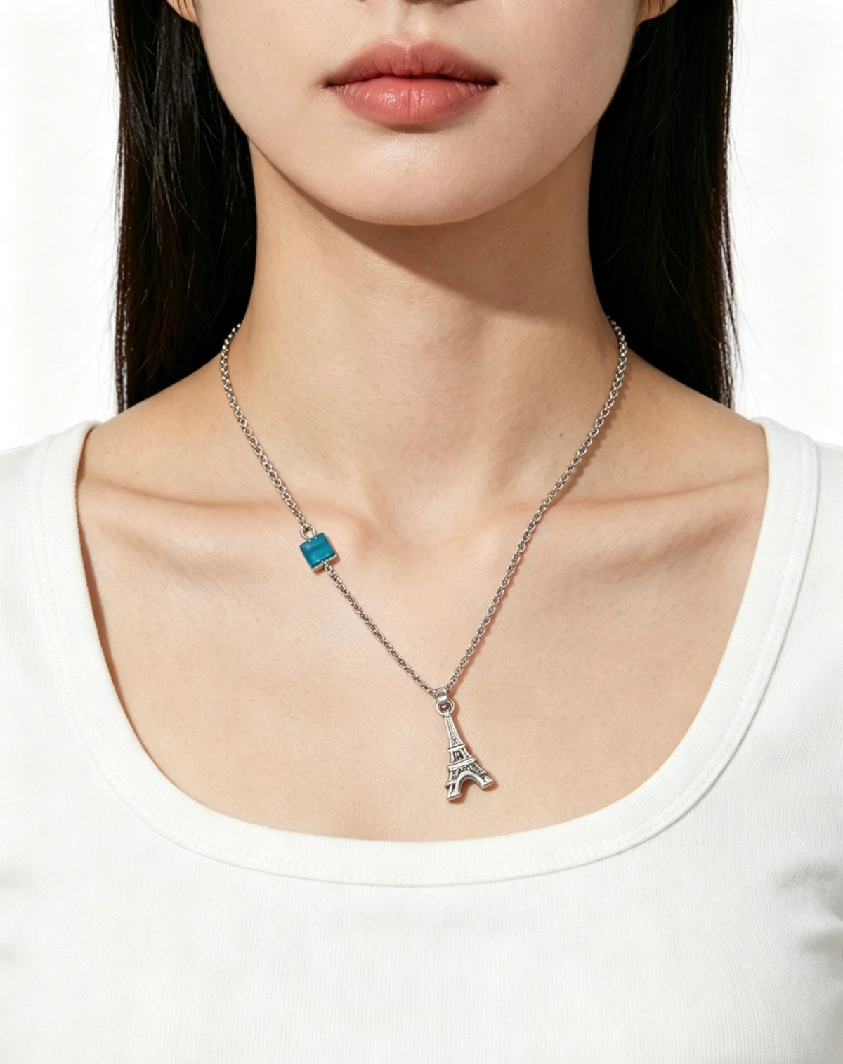 Signature Motif Pendant Necklace in Silver-Tone – Vintage Detail – Design 11 styled product view