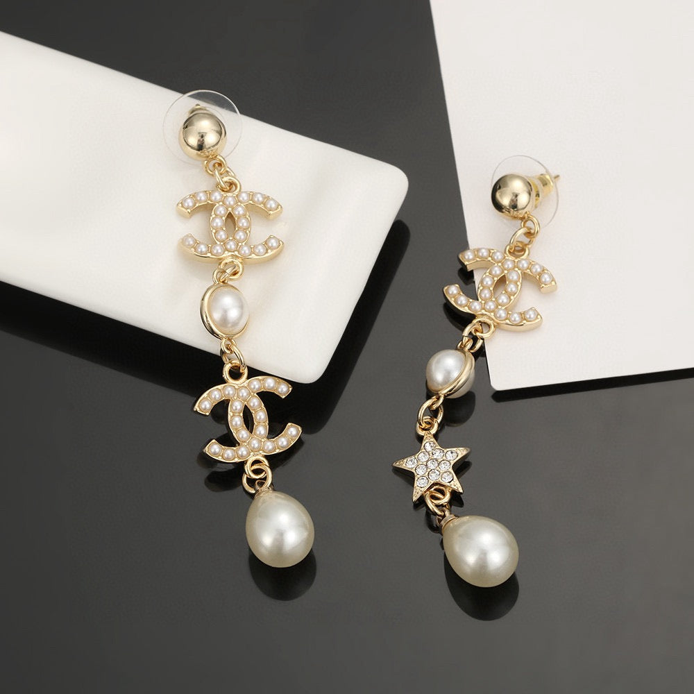 Signature Emblem Stud Earrings in Silver-Tone – Design 021 detail view