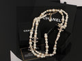 Double-C Emblem Pearl-Detail Pendant Necklace – Pearl Detail – Design 086 main product view