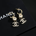Signature Emblem Stud Earrings in Gold-Tone – Design 041 main product view