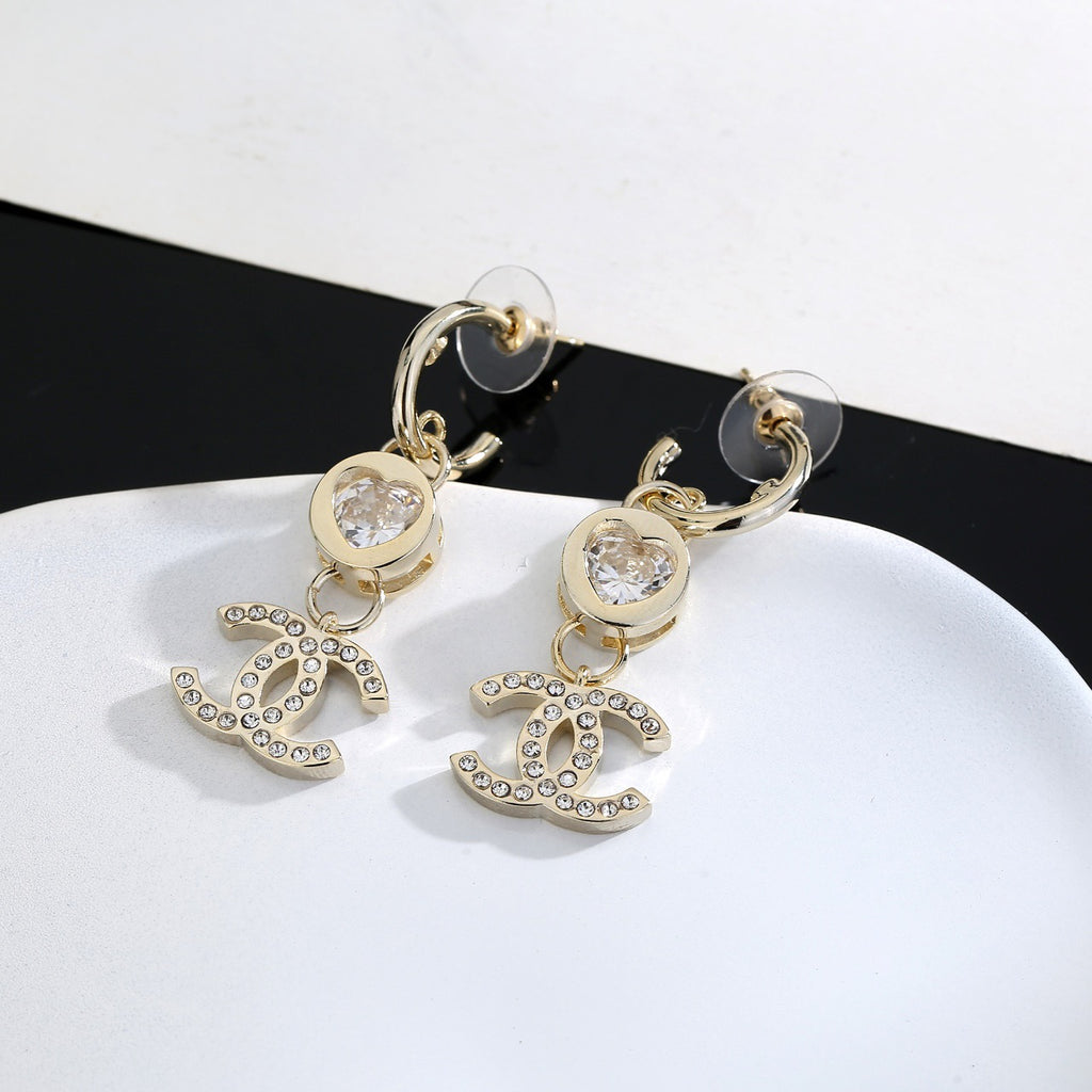 Signature Emblem Stud Earrings in Gold-Tone – Design 051 close-up detail